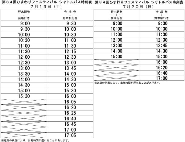 第34回ひまわりフェスティバルシャトルバス修正