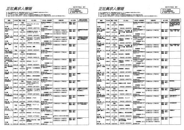 ハローワークおやま 正社員求人情報0708